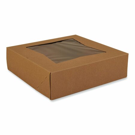 SCT Kraft Window Bakery Boxes, 9 x 9 x 2.5, Brown, Paper, 200PK SCH 24133K